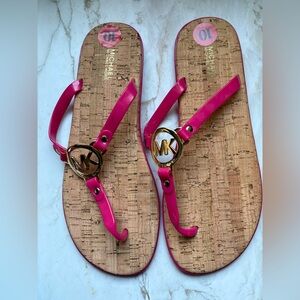 Michael Kors Pink Jelly Thong Sandals – Size 10